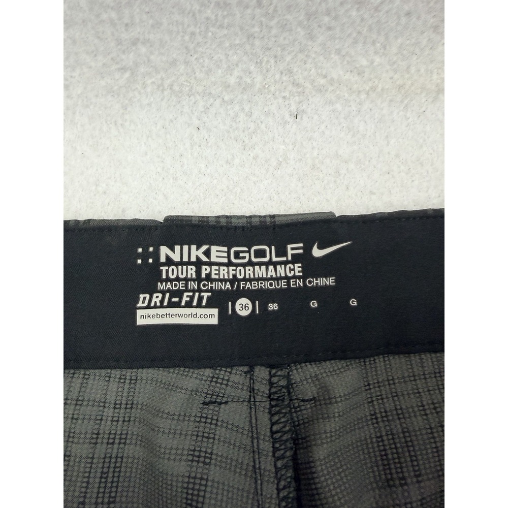 Nike Golf Tour Performance Men's Shorts Size 36 Black Plaid 509182-010 - Picture 4 of 8